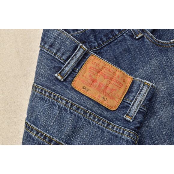 Men's Levi's 569 Loose Straight Denim Jean Shorts Regular Size 40 Blue Cotton - Picture 5 of 8